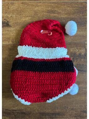 So'Dorable Hand Crocheted Baby Outfit with Faux Fur Trim - Santa Style, Size 0-6